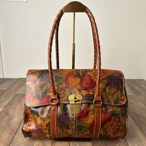Patricia Nash Vienna Fruit Painted Leather Shoulder Bag Purse